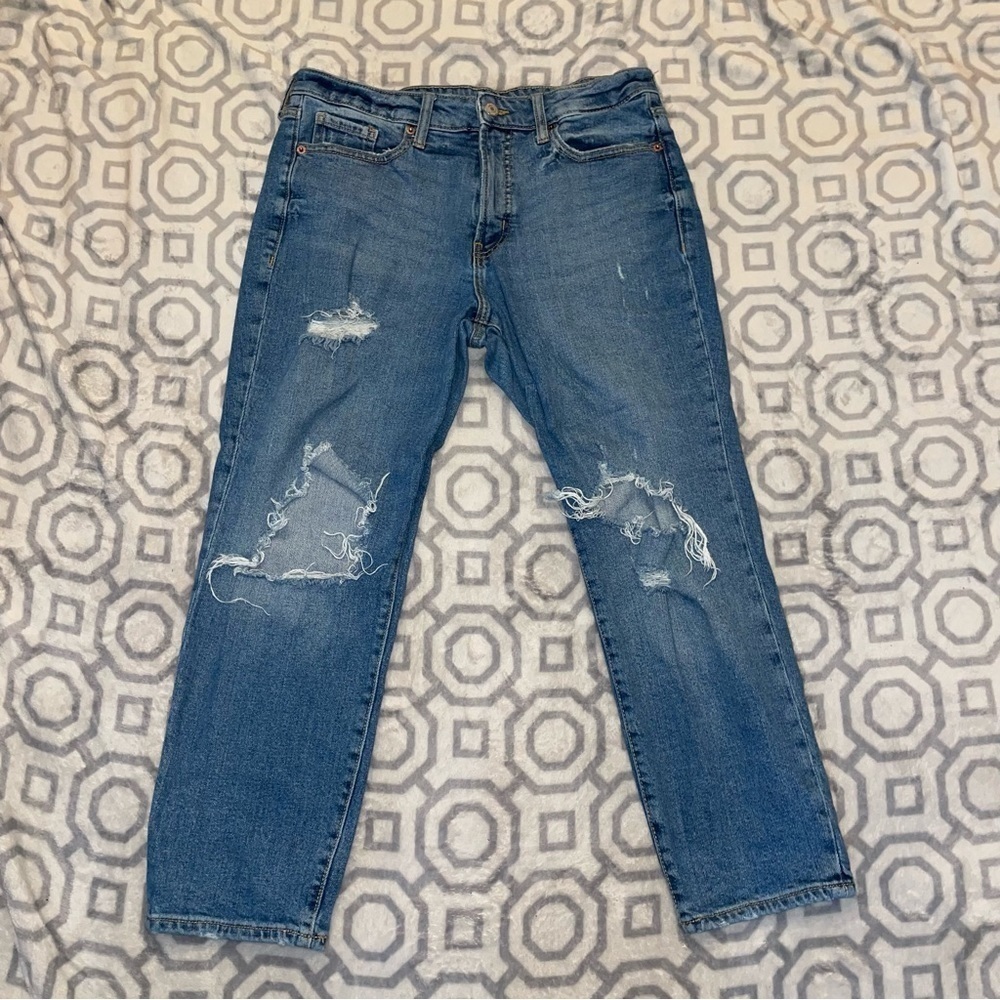 Jeans Denim High Rise OG Straight Distressed secret smooth pocket